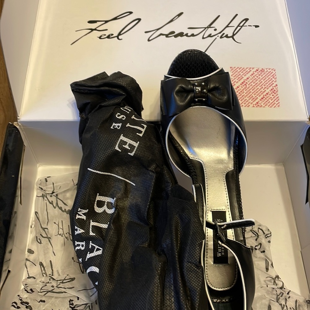 White House Black Market High Platform Black heels, Size 7